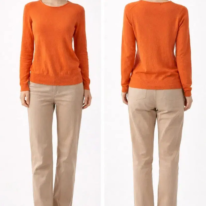 [BUNJANG] TIME Orange Knit Sweater / 한섬 TIME 포스트모던 오렌지 니트 55