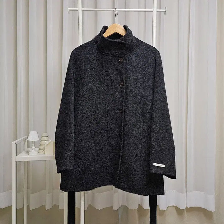 [BUNJANG] Handmade Half Coat - Charcoal / 호주산 울 100% 핸드메이드 하프 코트_차콜
