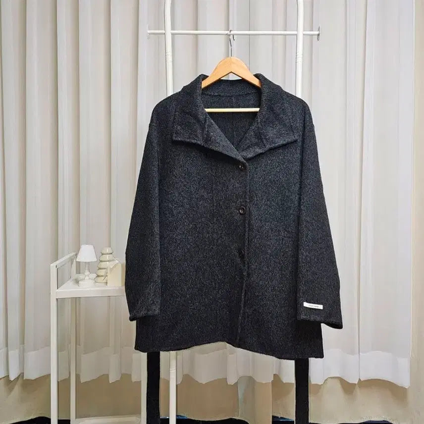 [BUNJANG] Handmade Half Coat - Charcoal / 호주산 울 100% 핸드메이드 하프 코트_차콜