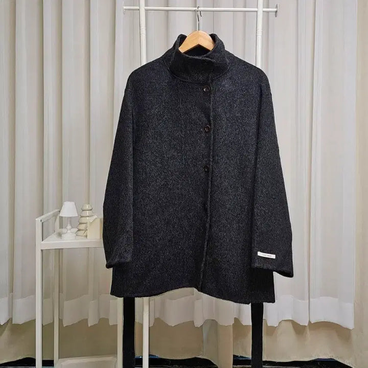 [BUNJANG] Handmade Half Coat - Charcoal / 호주산 울 100% 핸드메이드 하프 코트_차콜