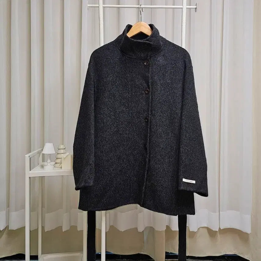 [BUNJANG] Handmade Half Coat - Charcoal / 호주산 울 100% 핸드메이드 하프 코트_차콜