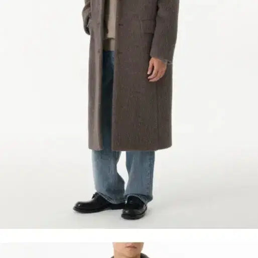 [BUNJANG] Musinsa Standard Brown Coat / 무신사 스탠다드 헤어리 알파카 브라운 코트