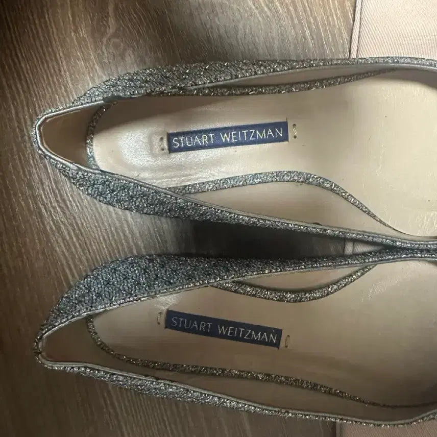 [BUNJANG] Stuart Weitzman Glitter Flat Shoes / (새거수준) 스튜어트 와이츠먼 글리터 플랫 슈즈