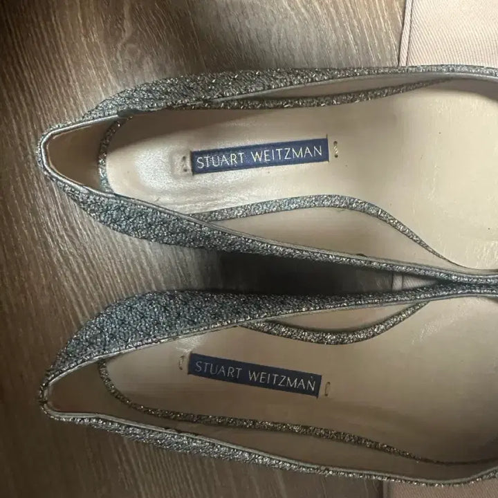 [BUNJANG] Stuart Weitzman Glitter Flat Shoes / (새거수준) 스튜어트 와이츠먼 글리터 플랫 슈즈