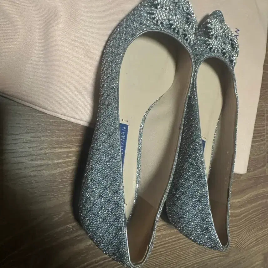 [BUNJANG] Stuart Weitzman Glitter Flat Shoes / (새거수준) 스튜어트 와이츠먼 글리터 플랫 슈즈