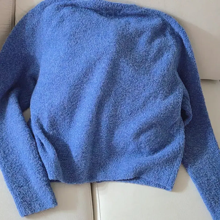 [BUNJANG] Fasade Pattern Alpaca Cardigan Blue / 파사드패턴 알파카 가디건 블루