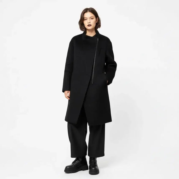 [BUNJANG] System Black Retro Wool Coat / 한섬 시스템 코트 롱 블랙 레트로 울 구제