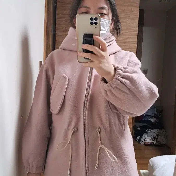 [BUNJANG] Hooded Short Jacket / 핑크 후드 숏 자켓 100 105