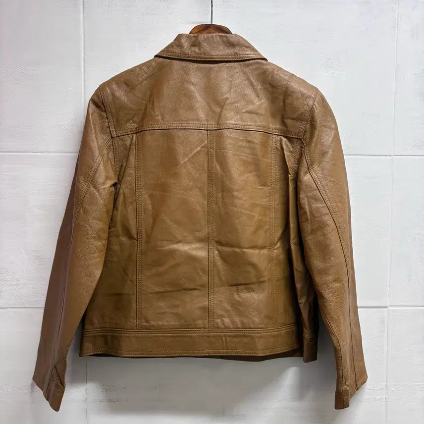 [BUNJANG] CHUMANDOR Pigskin Leather Camel Trucker Jacket / CHUMANDOR 피그스킨 가죽 카멜 트러커 자켓 JPN