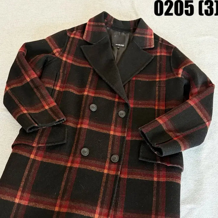 [BUNJANG] Bonny Alex Double Button Check Pattern Long Coat / [55] 보니알렉스 더블버튼 체크 패턴 롱 코트 0205(3)