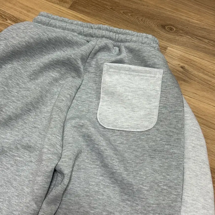 [BUNJANG] Gray Two-Tone Training Pants Balloon Fit / 회색 투톤 트레이닝 바지 벌룬핏 기모