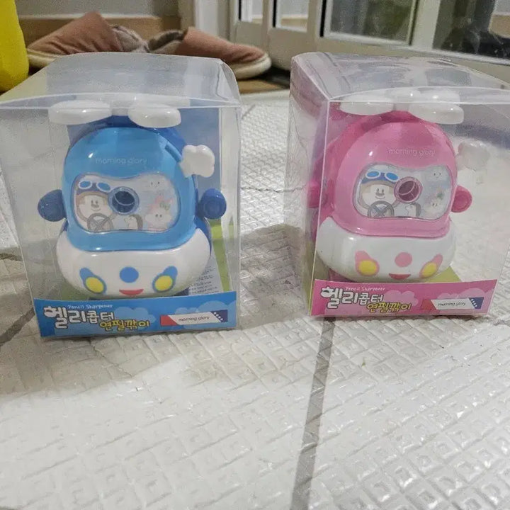[BUNJANG] Morning Glory Helicopter Pencil Sharpener / 고전 모닝글로리 헬리콥터 연필깎이 블루베어 핑크/블루 바부 영아트