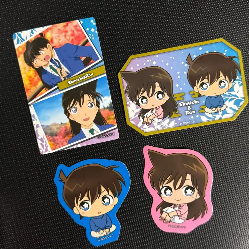 [BUNJANG] Detective Conan Shinichi Kudo &amp; Ran Mori Card &amp; Sticker Set / 명탐정 코난 쿠도 신이치 모리 란 카드 스티커 세트