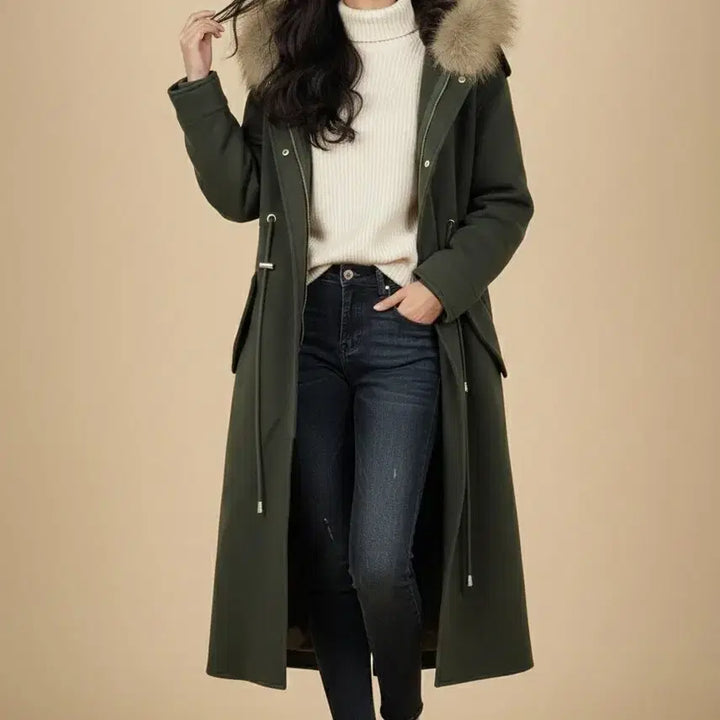 [BUNJANG] Berenice Raccoon Fur Hooded Wool Coat / 베르니스[Berenice] 라쿤 퍼 후드 울 코트