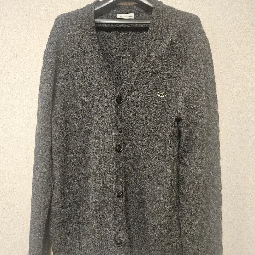[BUNJANG] Lacoste Cable Knit Cardigan (Size 5) / 라코스테 케이블 니트 가디건 5사이즈