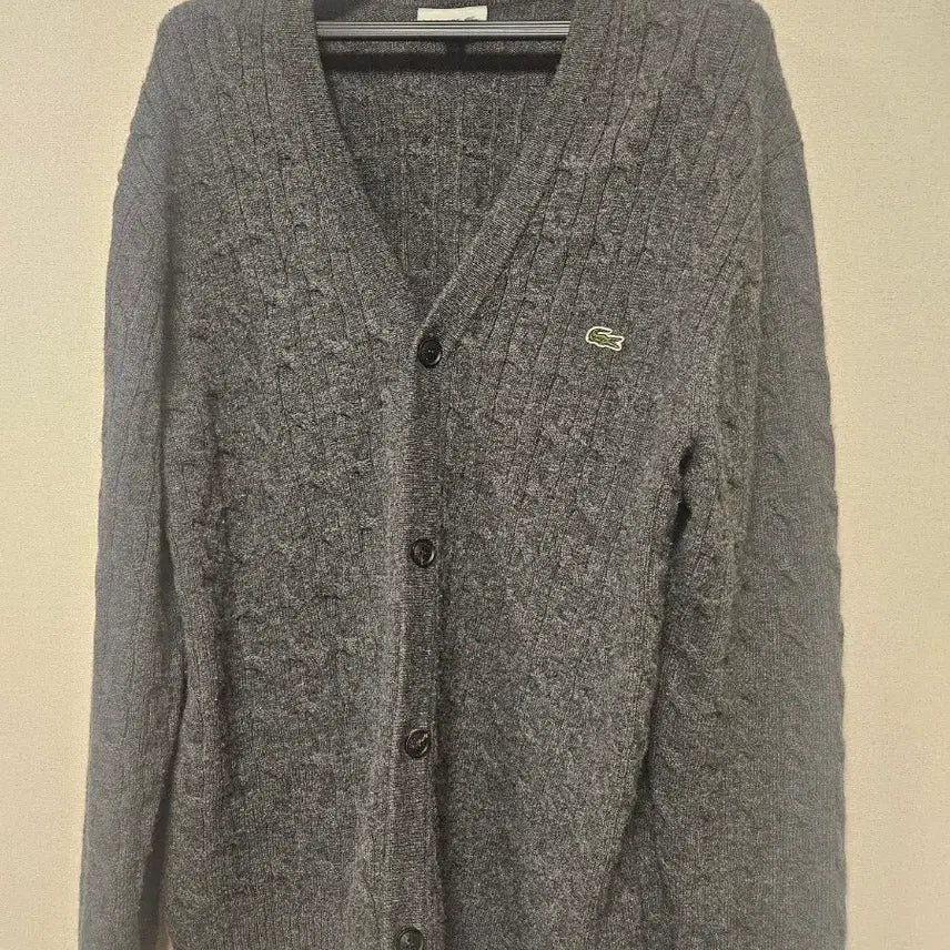 [BUNJANG] Lacoste Cable Knit Cardigan (Size 5) / 라코스테 케이블 니트 가디건 5사이즈