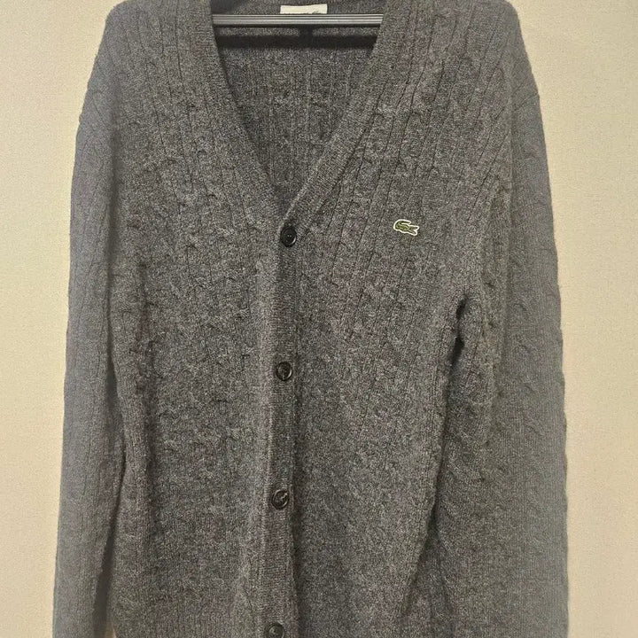 [BUNJANG] Lacoste Cable Knit Cardigan (Size 5) / 라코스테 케이블 니트 가디건 5사이즈