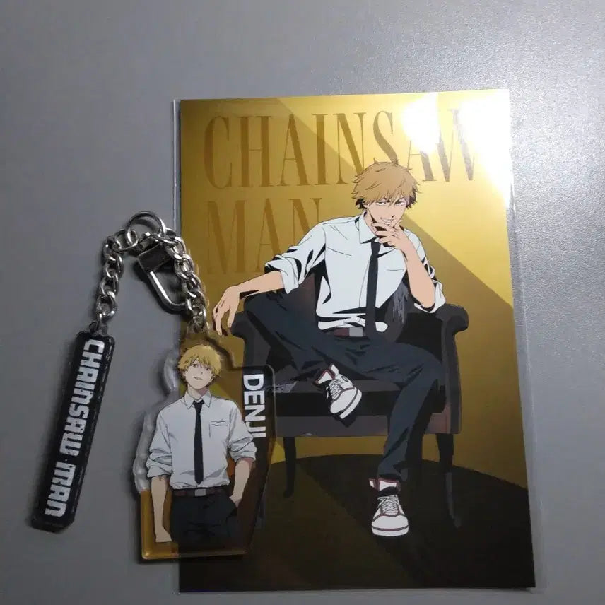 [BUNJANG] Chainsaw Man Denji Acrylic Keyring + Loft Postcard Bundle / 체인소맨 레제편 홍대 덴지 아크릴 키링+로프트 엽서 일괄
