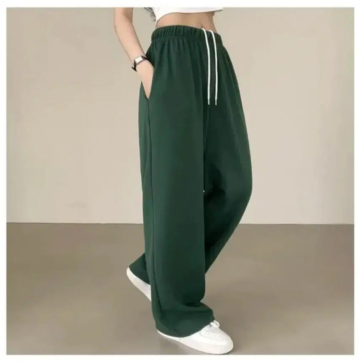 [BUNJANG] Green Wide Banding Pants Set / 그린색 와이드 밴딩 팬츠 세트 판매