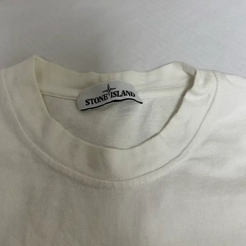 [BUNJANG] Stone Island White Long Sleeve Sweatshirt / [L]스톤아일랜드 화이트 롱슬리브 맨투맨