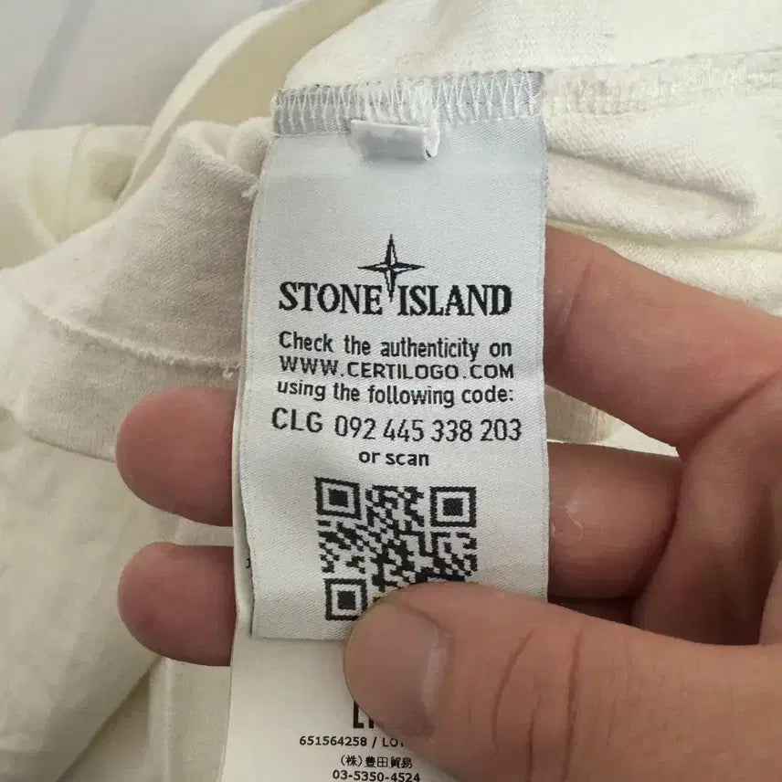 [BUNJANG] Stone Island White Long Sleeve Sweatshirt / [L]스톤아일랜드 화이트 롱슬리브 맨투맨