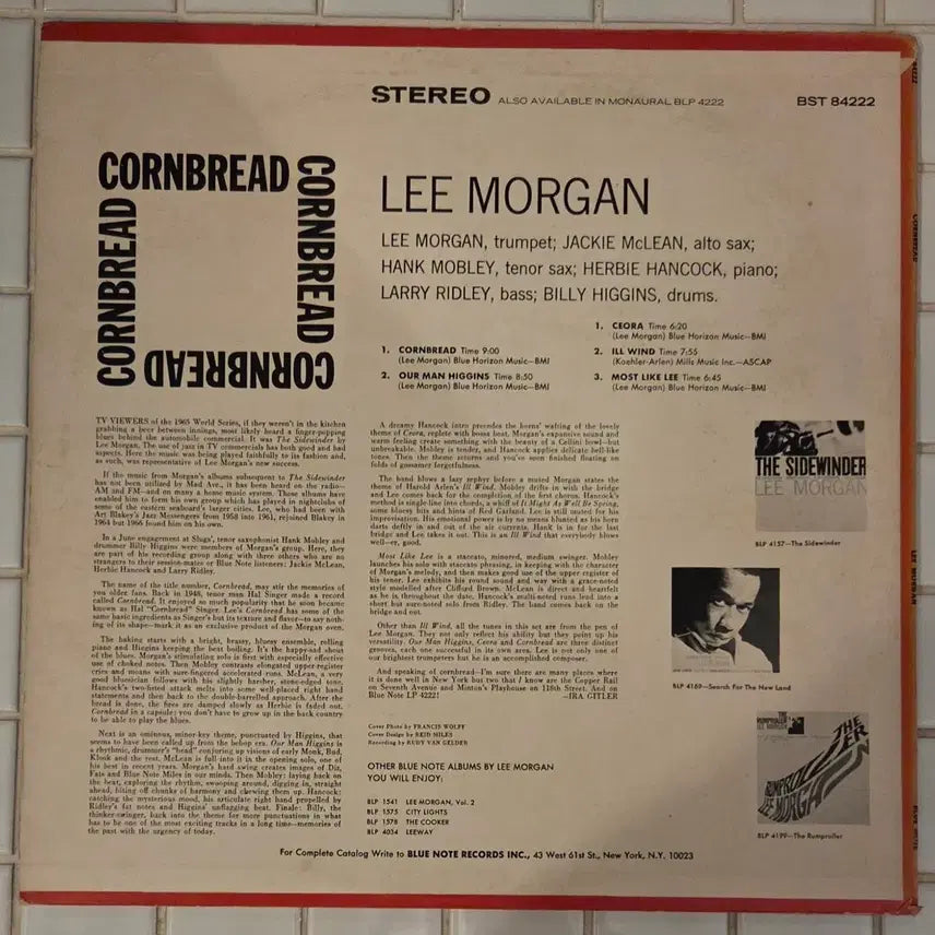 [BUNJANG] Lee Morgan Cornbread LP (1968 Liberty) / 블루노트 Lee Morgan Cornbread LP 68년 리버티
