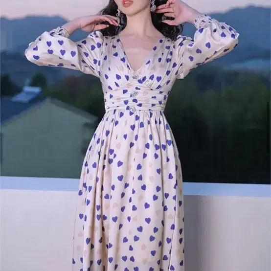 [BUNJANG] Shinseon Reti Heart Long Dress (L Size) / 신스덴 레티 하트 롱 원피스L사이즈 미착용옷