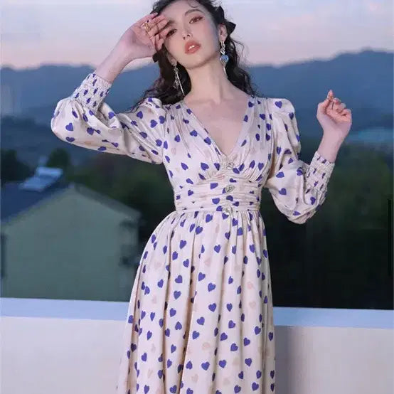 [BUNJANG] Shinseon Reti Heart Long Dress (L Size) / 신스덴 레티 하트 롱 원피스L사이즈 미착용옷