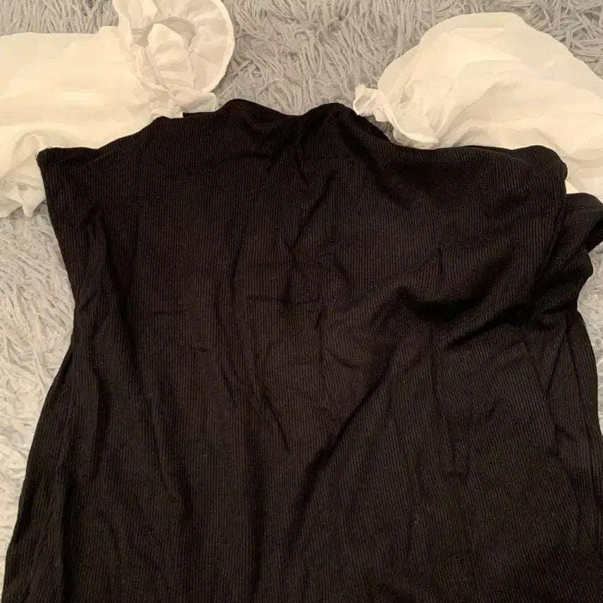 [BUNJANG] Black Summer Puff Sleeve Dress / 택 부착 새상품) 블랙 검정 여름 반팔 퍼프 원피스
