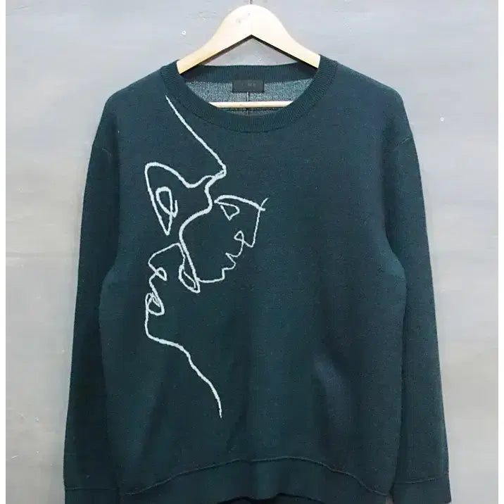 [BUNJANG] Time Homme 19SS Drawing Art Wool Knit / [105] 타임옴므 19ss 드로잉 아트 울 니트 (20%세일)