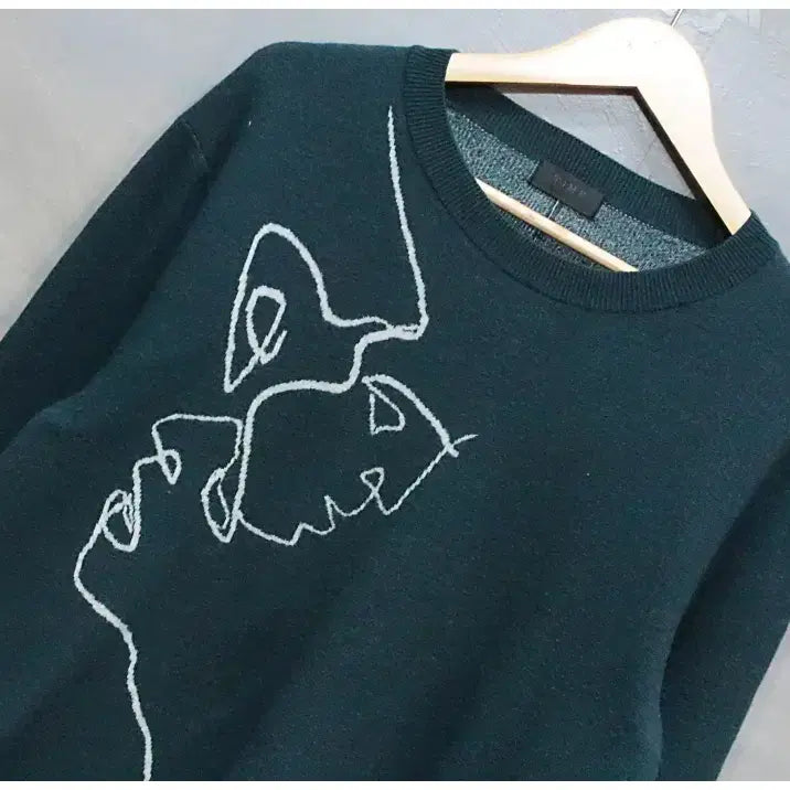 [BUNJANG] Time Homme 19SS Drawing Art Wool Knit / [105] 타임옴므 19ss 드로잉 아트 울 니트 (20%세일)