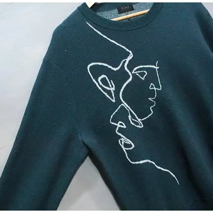 [BUNJANG] Time Homme 19SS Drawing Art Wool Knit / [105] 타임옴므 19ss 드로잉 아트 울 니트 (20%세일)