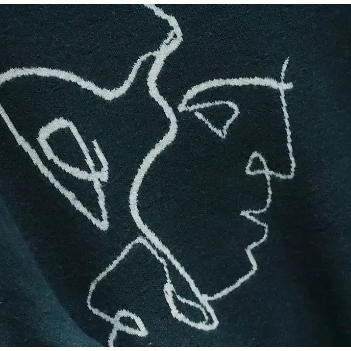[BUNJANG] Time Homme 19SS Drawing Art Wool Knit / [105] 타임옴므 19ss 드로잉 아트 울 니트 (20%세일)