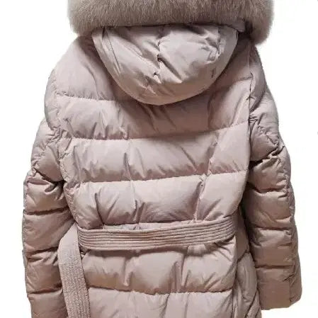 [BUNJANG] ZIGOT Belted Fox Fur Padded Jacket / 실착3회.지고트 벨티드 폭스퍼 패딩 85사이즈.연핑크색상