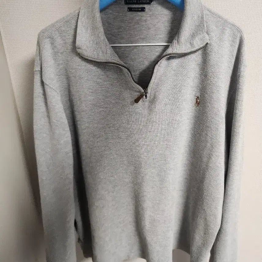[BUNJANG] Polo Ralph Lauren Gray Half-Zip Sweatshirt / 폴로 랄프로렌 그레이 하프집업 맨투맨
