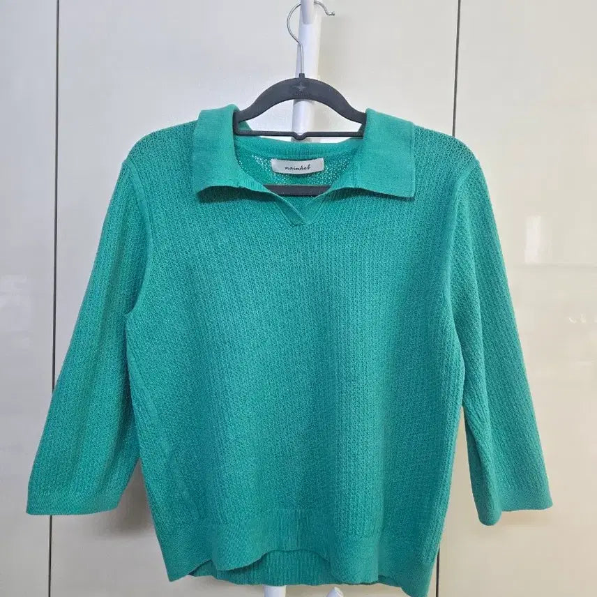 [SOLD OUT] 나인홀 카라넥 니트 그린