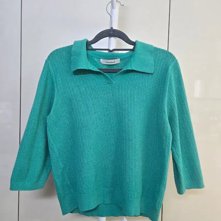 [SOLD OUT] 나인홀 카라넥 니트 그린