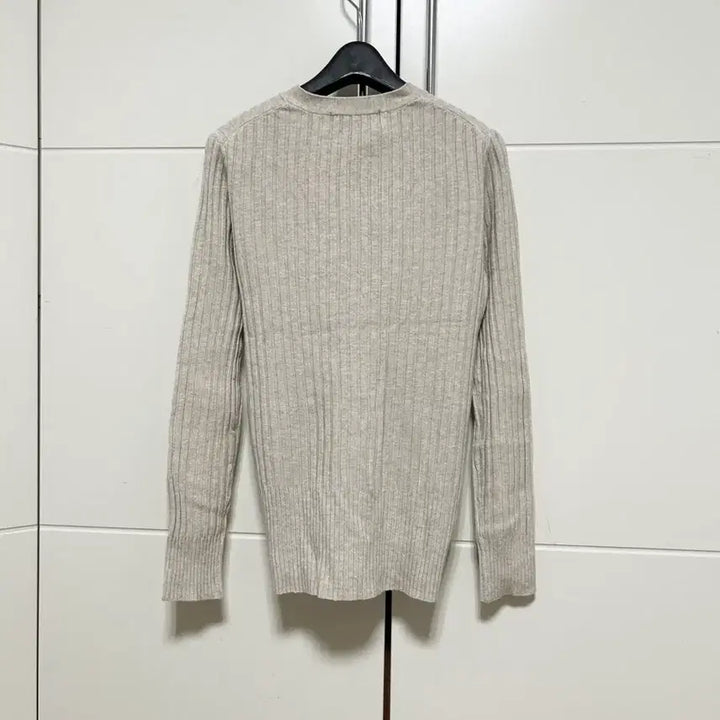 [BUNJANG] NICK NICOLE Beige V-Neck Ribbed Cardigan / NICK NICOLE 베이지 V넥 골지 가디건