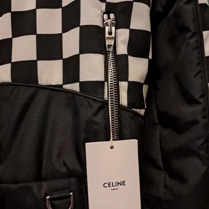 [BUNJANG] Celine Black Camo Checkered Padded Jumper / 셀린느 블랙 카모 체커 패딩 점퍼