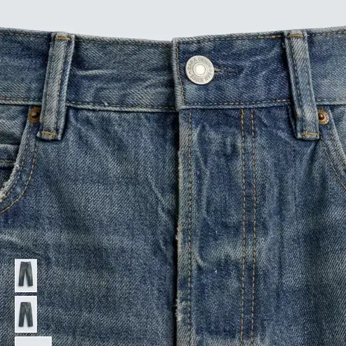 [BUNJANG] ZARA Straight Fit Distressed Jeans / [새상품]자라 스트레이트핏 레귤러 디스트로이드진 미디움블루 36사이즈