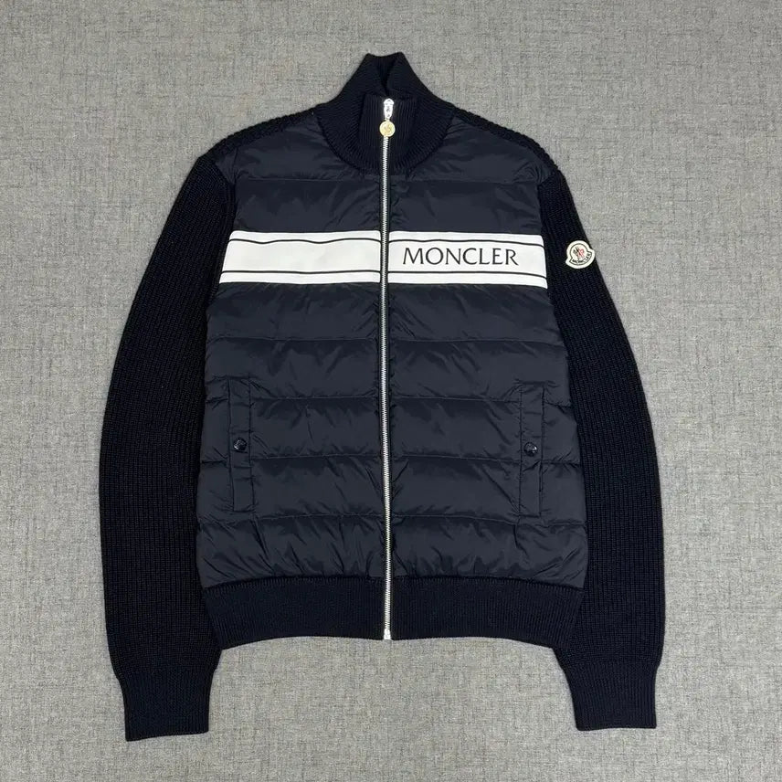 [BUNJANG] Moncler Lining Logo Patch Knit Padded Jacket / 몽클레어 라이닝로고 패치 니트패딩 자켓
