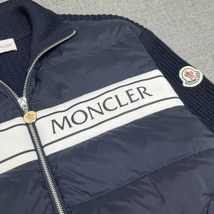 [BUNJANG] Moncler Lining Logo Patch Knit Padded Jacket / 몽클레어 라이닝로고 패치 니트패딩 자켓