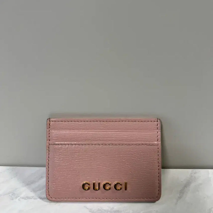 [BUNJANG] Gucci Script Leather Card Wallet / 구찌 스크립트 라이트 레더 카드지갑 핑크