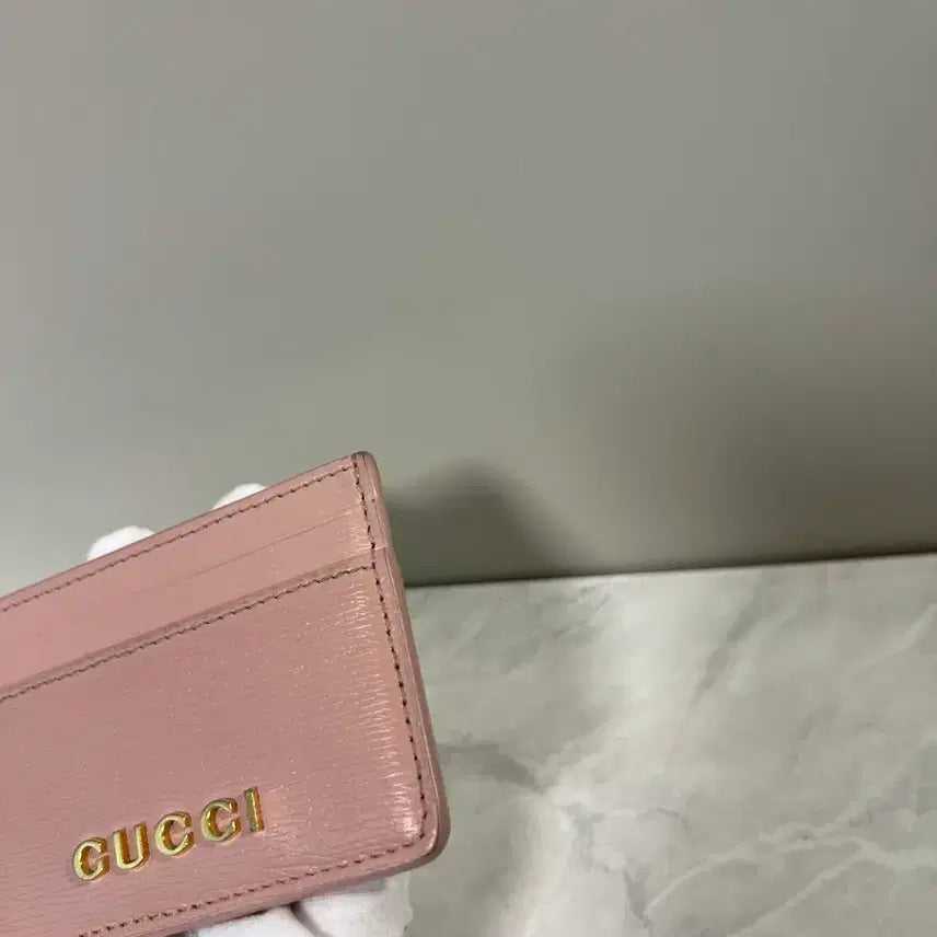 [BUNJANG] Gucci Script Leather Card Wallet / 구찌 스크립트 라이트 레더 카드지갑 핑크