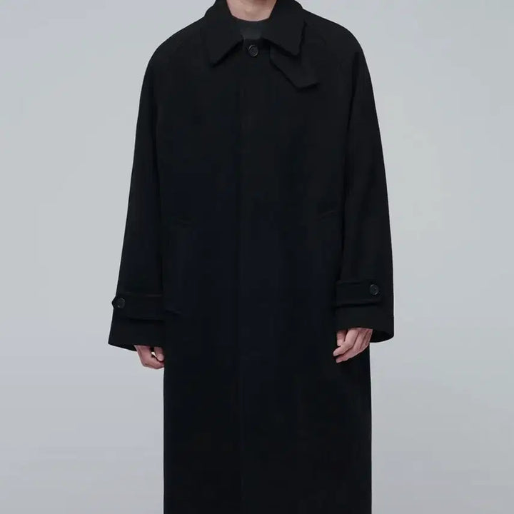 [BUNJANG] Musinsa Standard Cashmere Blend Oversized Balmacaan Coat Black 2XL / 무신사 스탠다드 캐시미어 블렌드 오버사이즈 발마칸 코트 블랙 2xl 판매