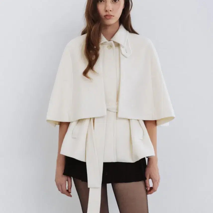 [BUNJANG] Dirty's Wool Balmacaan Cape Coat - Ivory / 더티스 울 발마칸 케이프 코트 아이보리