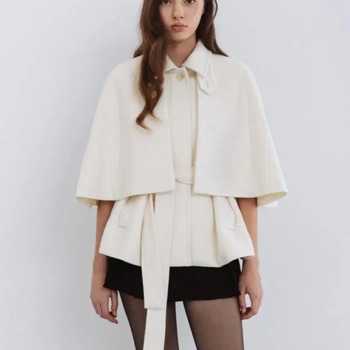 [BUNJANG] Dirty's Wool Balmacaan Cape Coat - Ivory / 더티스 울 발마칸 케이프 코트 아이보리