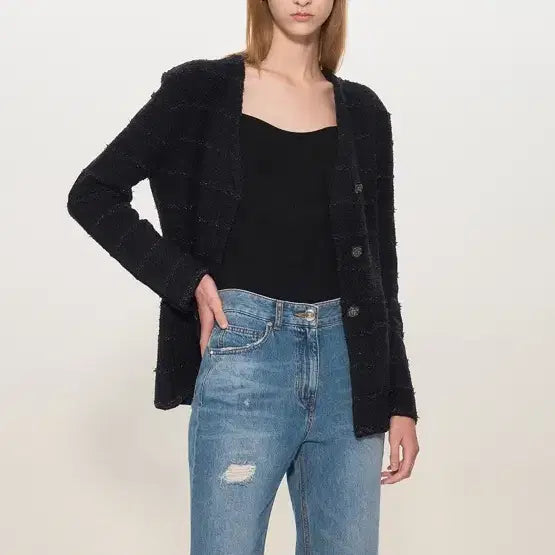 [BUNJANG] Time Lamswool Glitter Tweed Jacket / 타임 램스울 글리터 트위드 자켓(새상품)