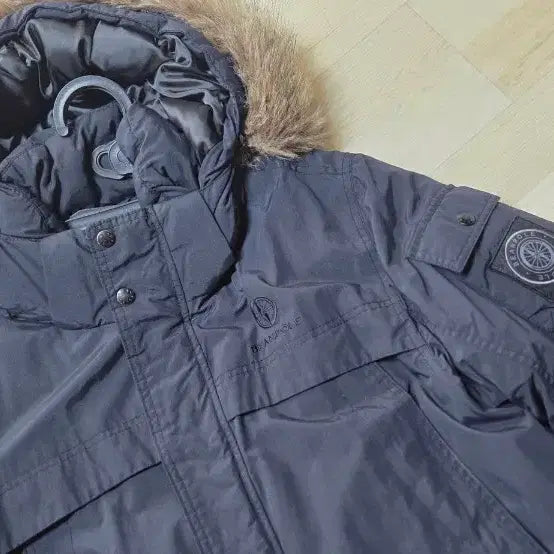 [BUNJANG] Beanpole Goose Down Half Padded Jacket Black 100 / 빈폴 라쿤털 구스 하프패딩 블랙 100 상태굿