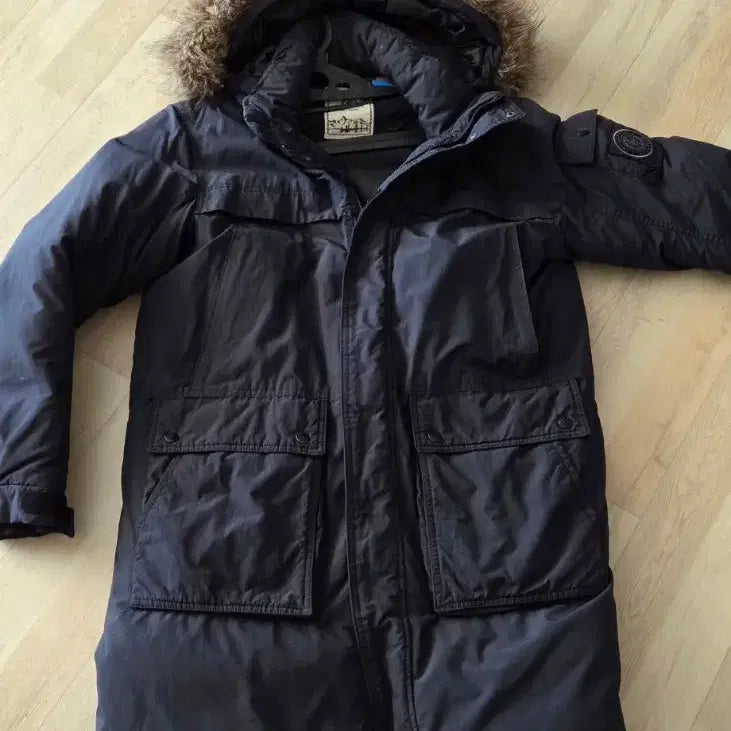 [BUNJANG] Beanpole Goose Down Half Padded Jacket Black 100 / 빈폴 라쿤털 구스 하프패딩 블랙 100 상태굿